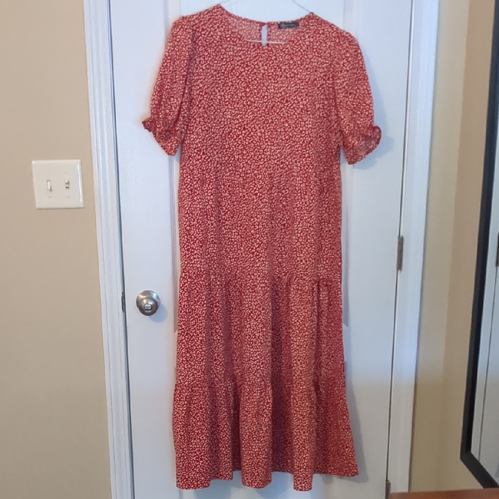 Prettygarden Red Cheetah Dress